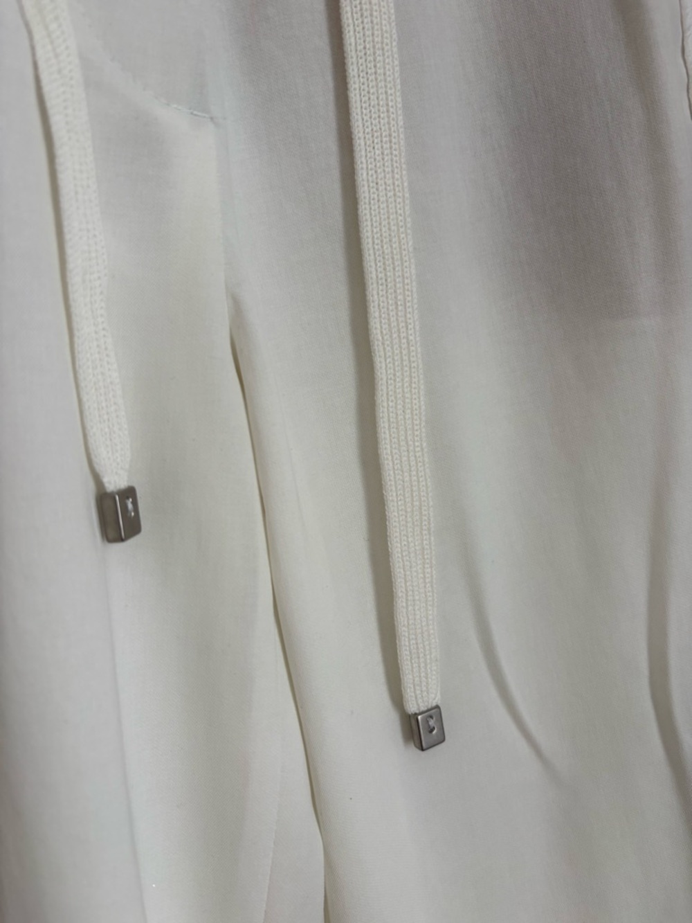NEW ON WEBSITE! Marc Cain Cream Linen Blend Drawstring Tapered Pants Small - Picture 4 of 11